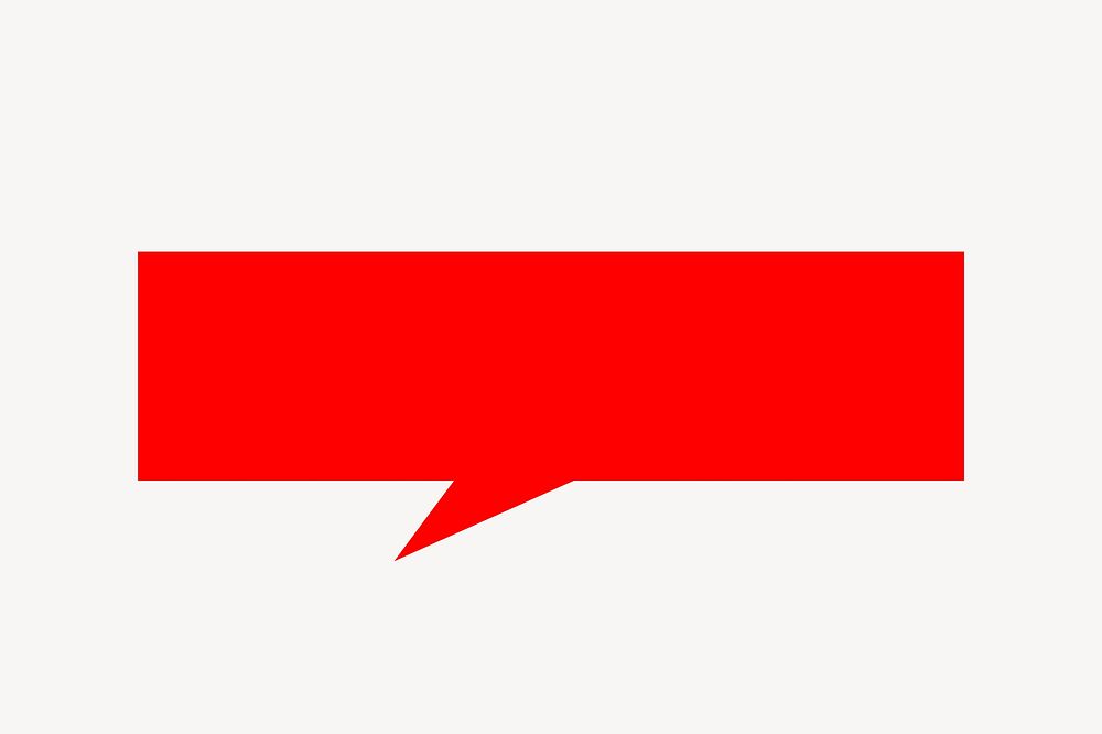 Red speech bubble, flat graphic vector