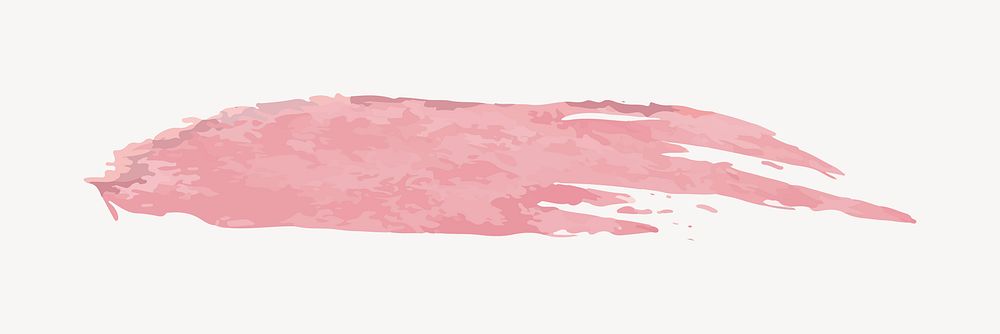 Pink paint brush stroke, collage element vector
