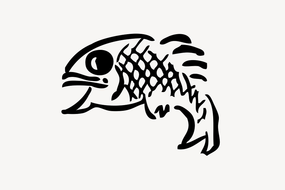 Fish clipart, illustration. Free public domain CC0 image.