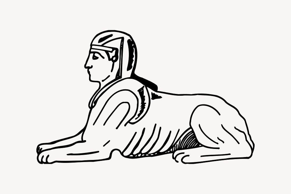 Sphinx Greek mythology illustration. Free public domain CC0 image.