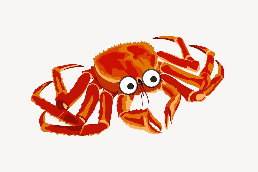 King crab clipart, illustration vector. Free public domain CC0 image.