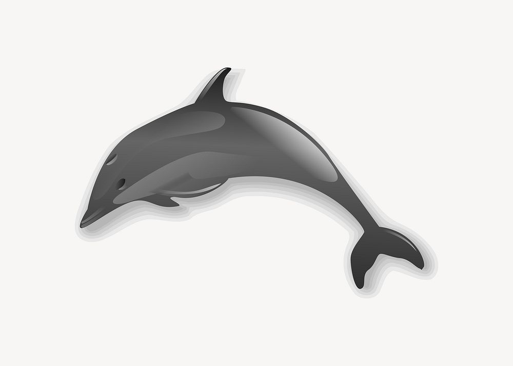 Dolphin clipart, illustration vector. Free public domain CC0 image.