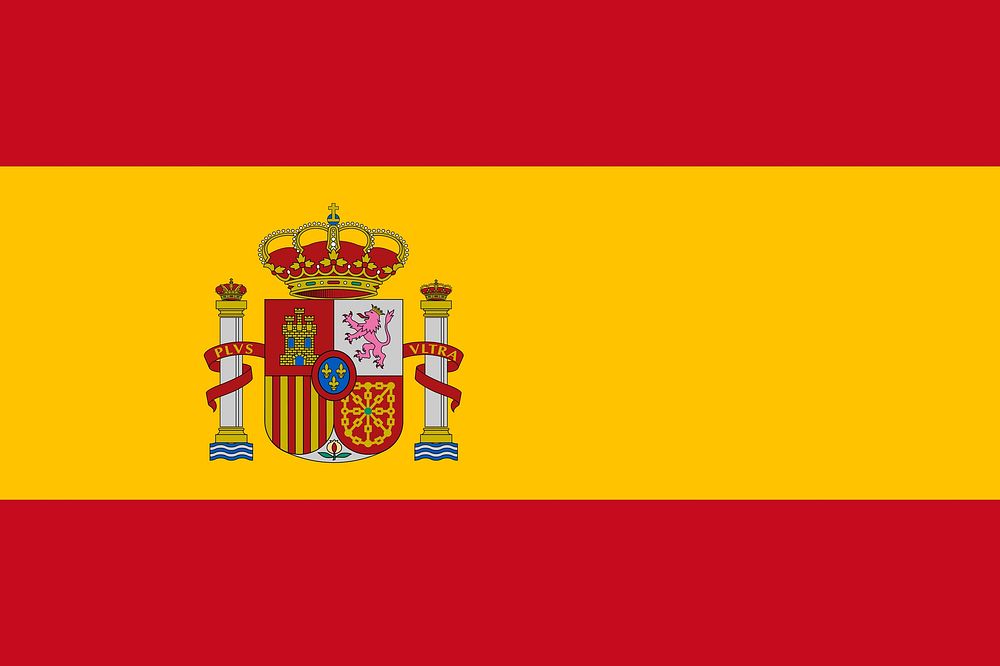 Flag of Spain clip art vector. Free public domain CC0 image.