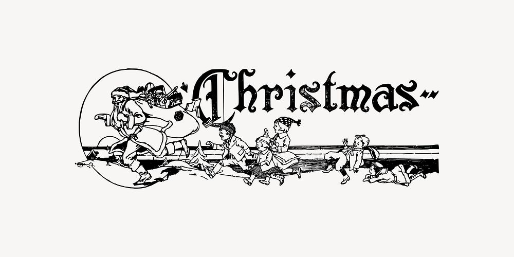 Christmas font clip art vector. Free public domain CC0 image.