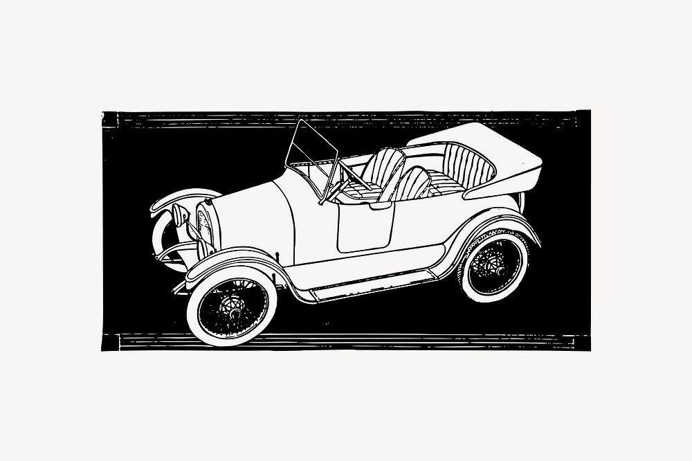 Vintage car clip art vector. Free public domain CC0 image.