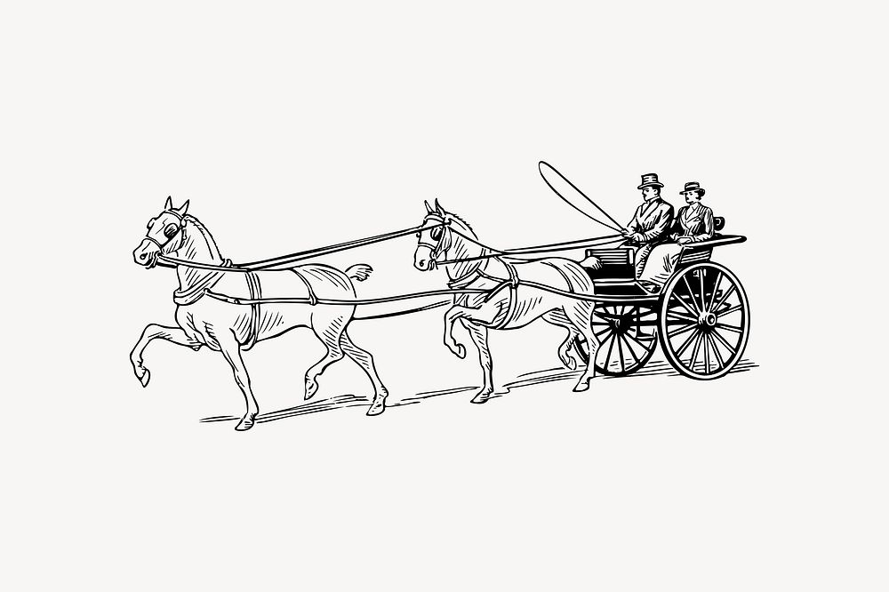 Horse carriage clip art vector. Free public domain CC0 image.