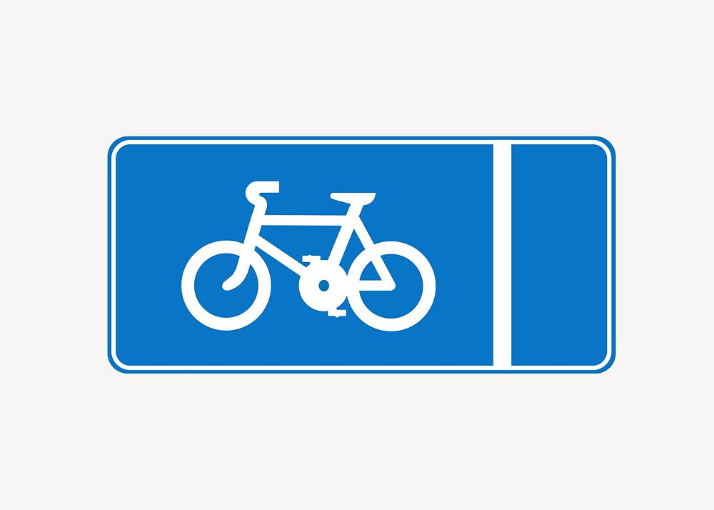 Bike lane sign clip art vector. Free public domain CC0 image.