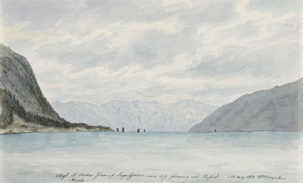 Sognefjorden invid havet, 1819, Wilhelm Maximilian Carpelan