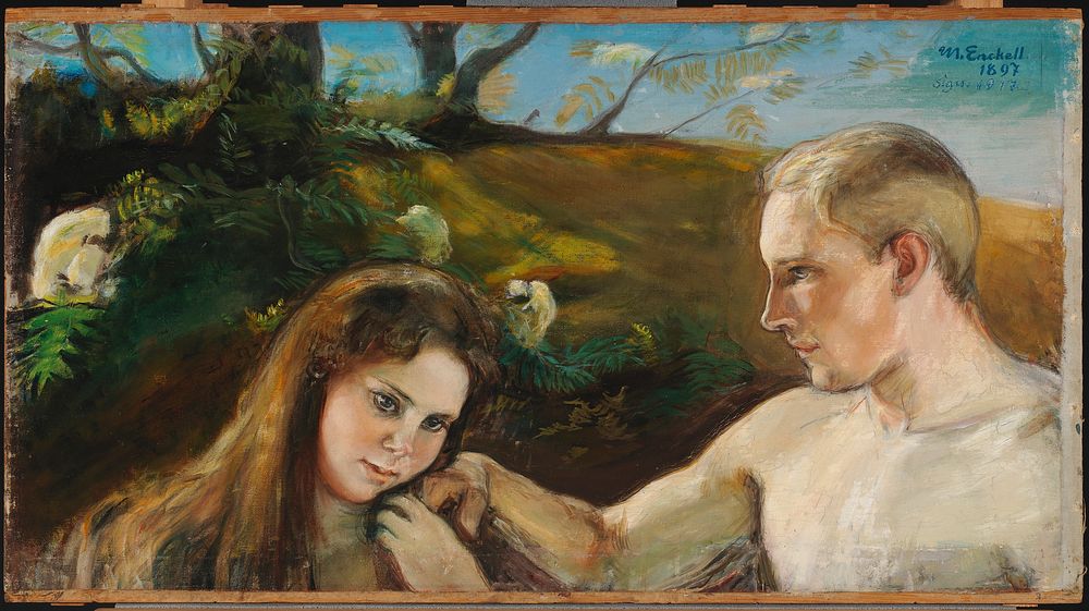 Adam and eve, 1897, by Magnus Enckell