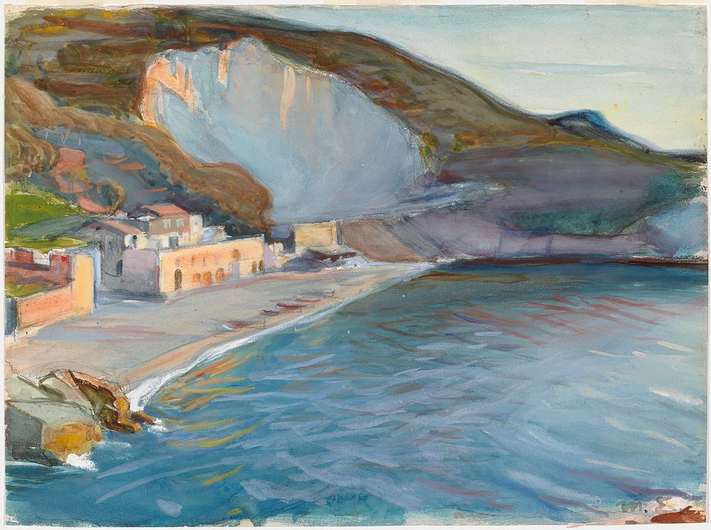 Shore landscape from the naples region, 1905, by Magnus Enckell
