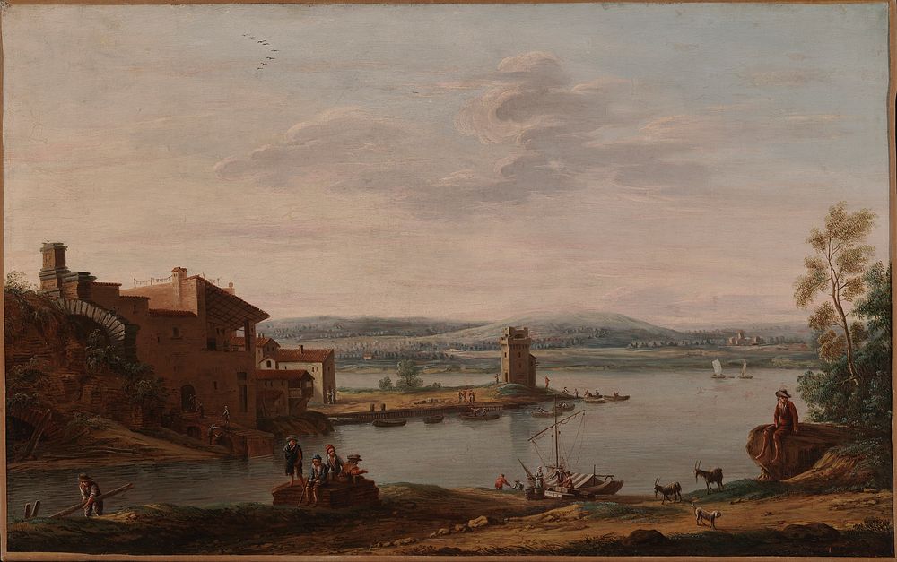 Italian harbour view, 1756, Ceceri