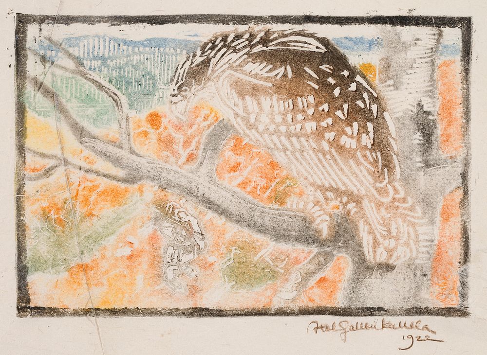 Kokko the eagle, illustration for the great kalevala, 1922, by Akseli Gallen-Kallela