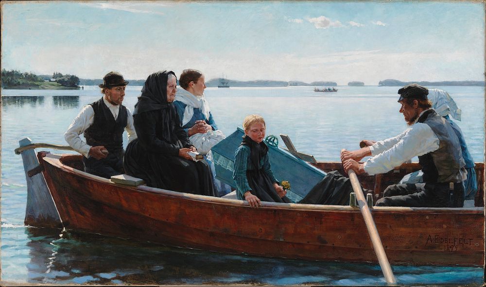 Conveying the child's coffin (a child's funeral), 1879, by Albert Edelfelt