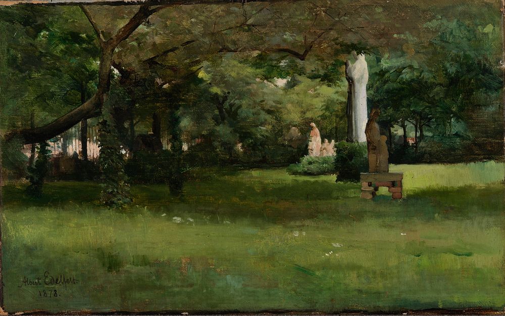 The cluny museum garden in paris, 1878, by Albert Edelfelt