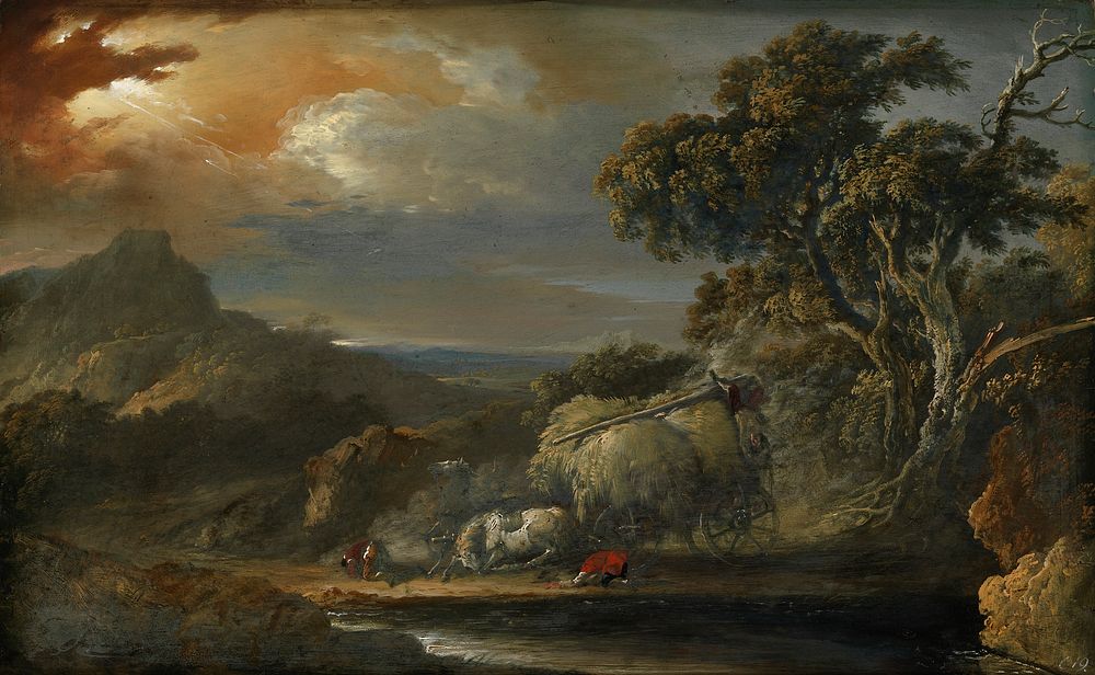 A stormy landscape, 1712 - 1774, Christian Wilhelm Ernst Dietrich