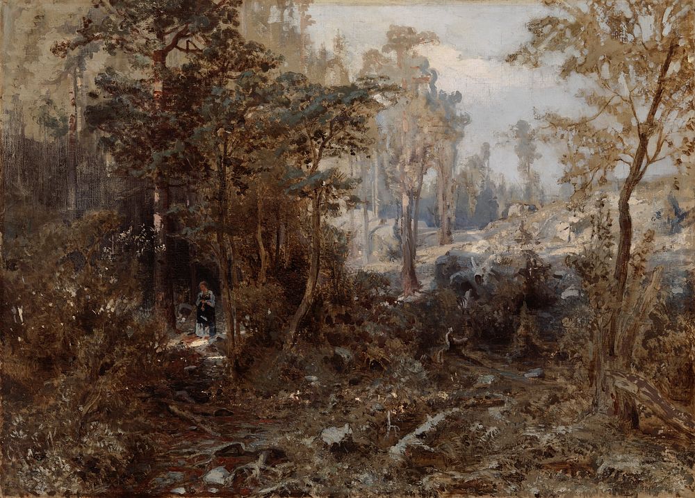 Forest landscape near näsijärvi ; unfinished, 1859 - 1860, Werner Holmberg