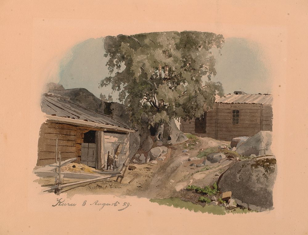 Sepän talo ja piha, 1859, Werner Holmberg