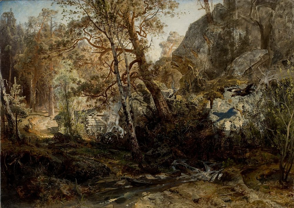 Finnish forest landscape, 1859, Werner Holmberg