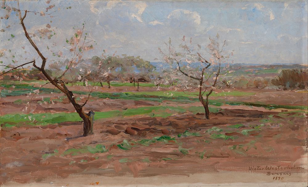 Fruit-trees in bloom, suresnes, 1890, Victor Westerholm