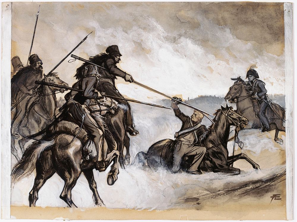 "taistelee, vaikk' on se turhaa, maassa vielä mies", 1897 - 1900, by Albert Edelfelt