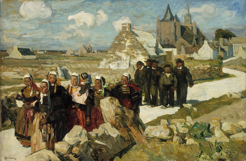 Returning from mass in penmarch, 1890 - 1898, Lucien J Simon