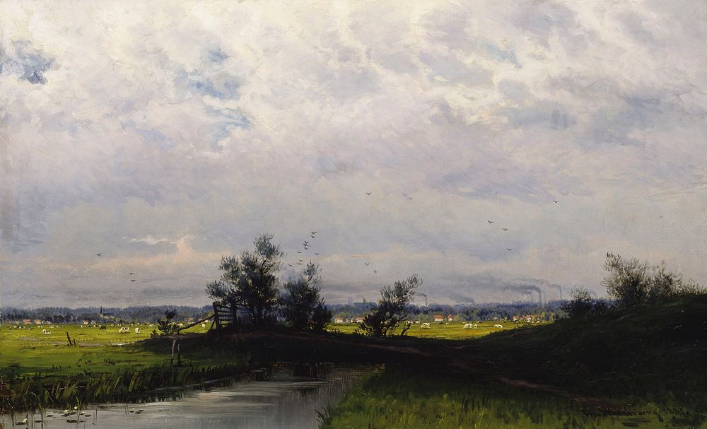 Landscape from lowlands near haarlem, 1881, Thorsten Waenerberg