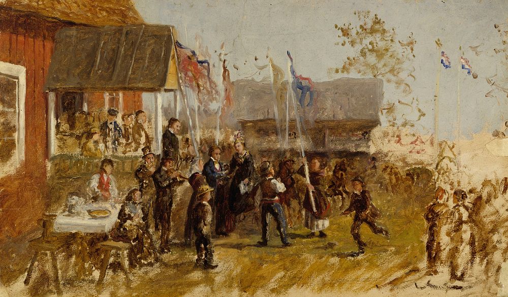 Häät ahvenanmaalla, luonnos, 1868, Karl Emanuel Jansson