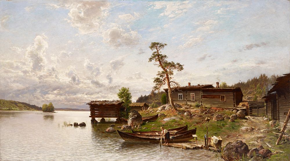 Morning mood (island view), 1884, Hjalmar Munsterhjelm