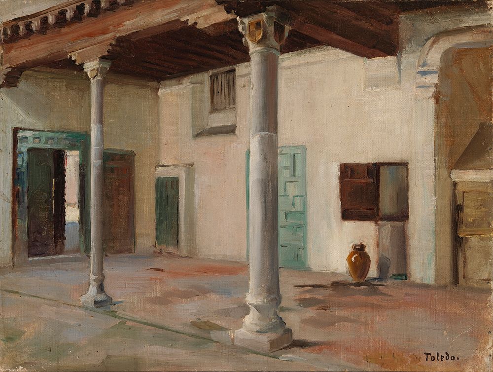 Courtyard in toledo, 1881, by Albert Edelfelt