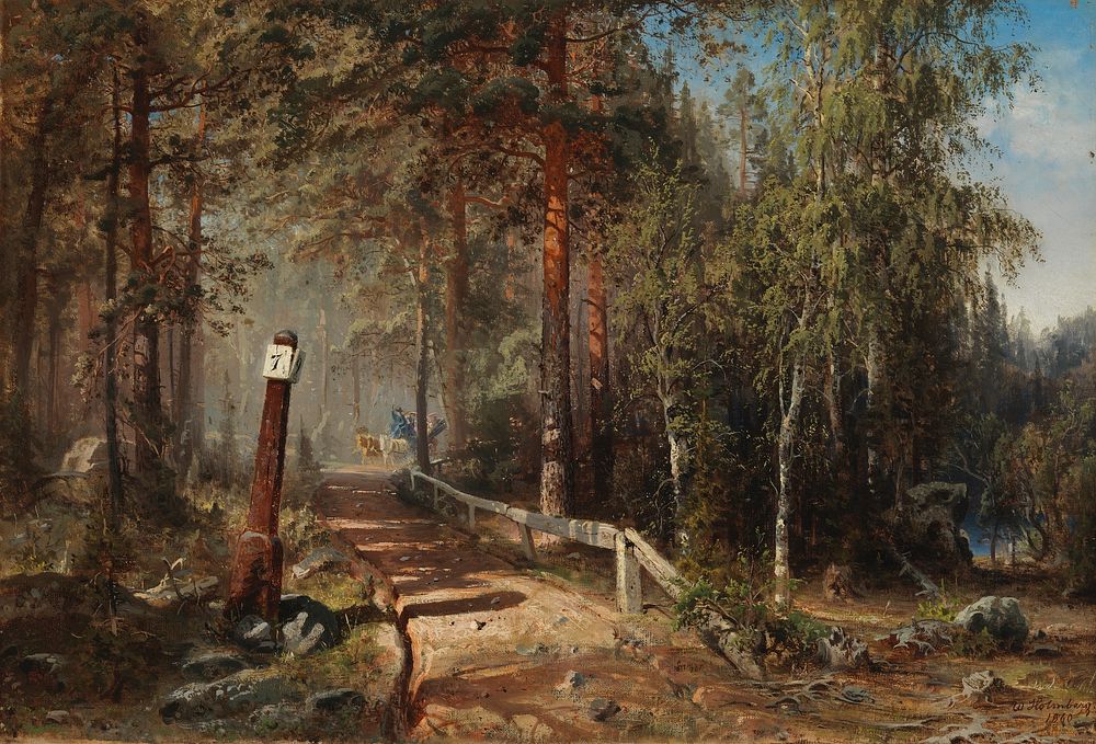 Mail road in häme, 1860, Werner Holmberg