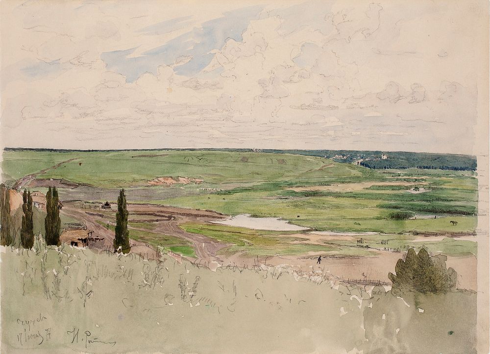 Landscape from chuguev, 1877, Ilja Repin