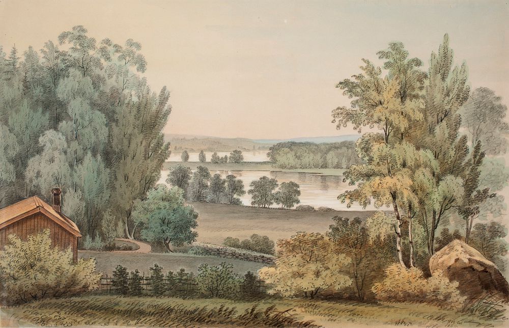 Landscape near träskända manor, 1850, Magnus von Wright