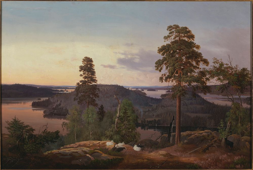 View from haminalahti, 1853, by Ferdinand von Wright