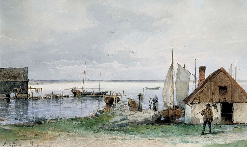 Fishing spot at blekinge, 1880 - 1924, Anna Palm