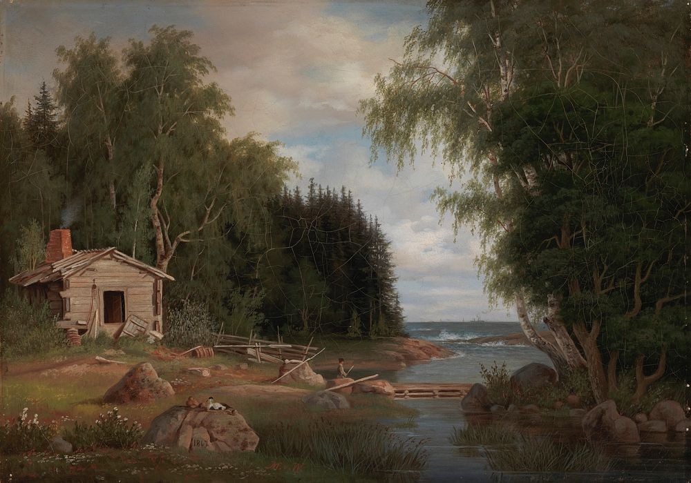 Seaside landscape, view from lehtisaari, 1867, Magnus Von Wright