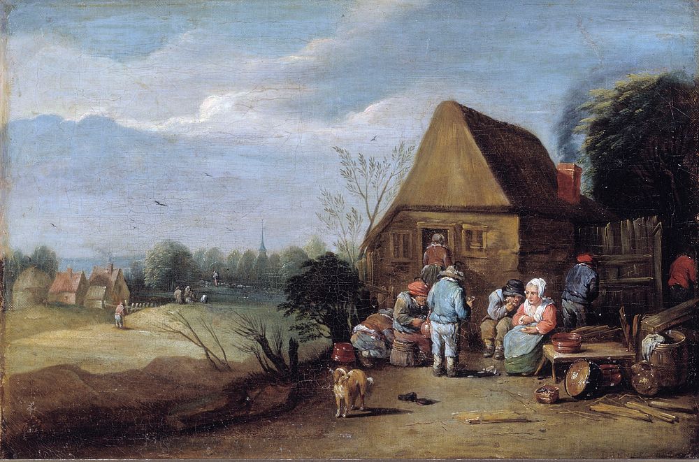 Outside the village inn, David Teniers II