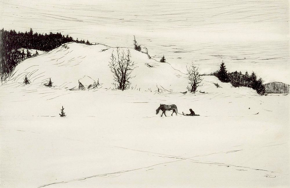 Winter road ii, 1899, by Hugo Simberg