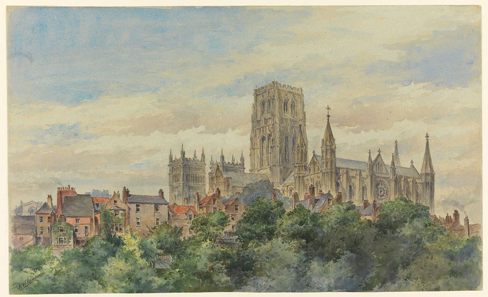 View of Durham Cathedral, Arnold William Brunner