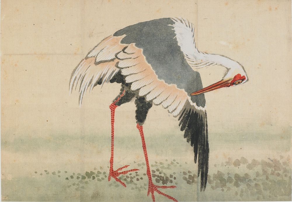 Crane by Katsushika Hokusai