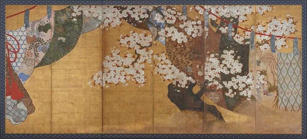 Wind-screen and cherry tree