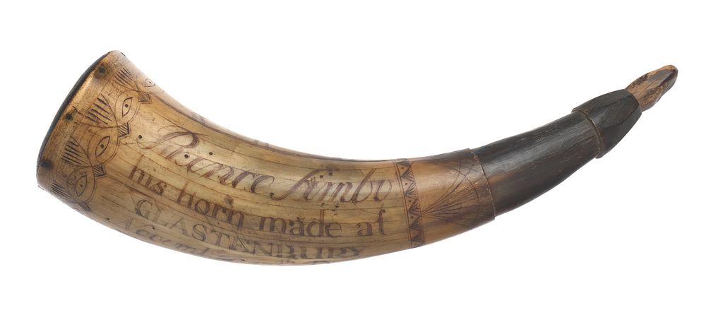 Powder horn carved with the name of Revolutionary War soldier Prince Simbo, National Museum of African American History and…