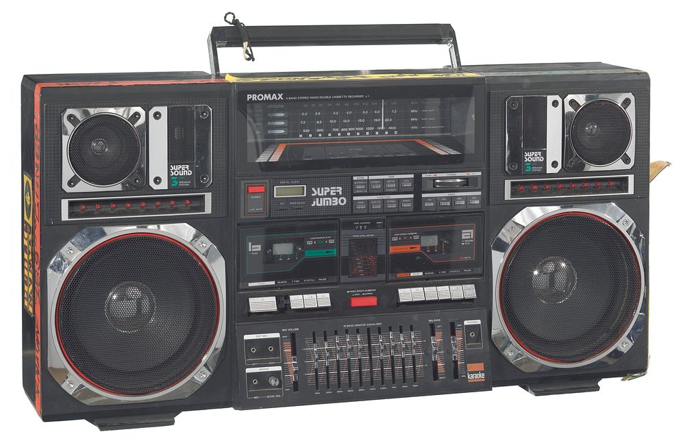 Boombox carried by Radio Raheem in the film Do the Right Thing