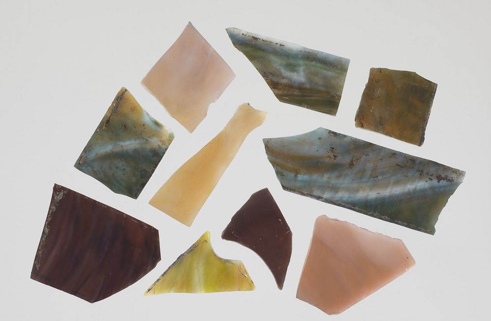 Ten shards of stained glass, National Museum of African American History and Culture
