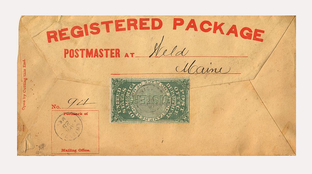 Post Office registry seal cover
