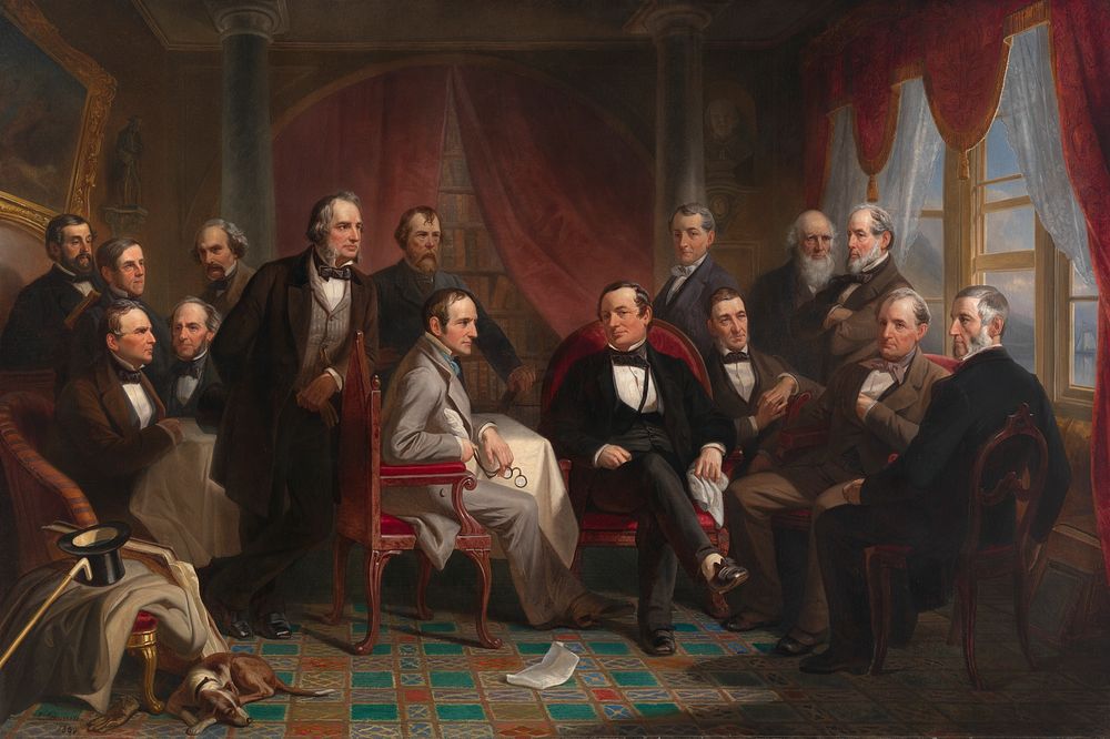 Washington Irving and his Literary Friends at Sunnyside, Christian Schussele