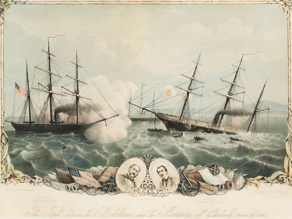 The Fight Between the "Alabama" and the "Kearsarge" Off Cherbourg, June 19, 1864