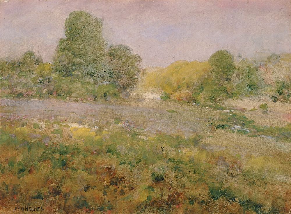 Field of Varicolored Grasses in Late Summer (In the Virginia Hills), William Henry Holmes