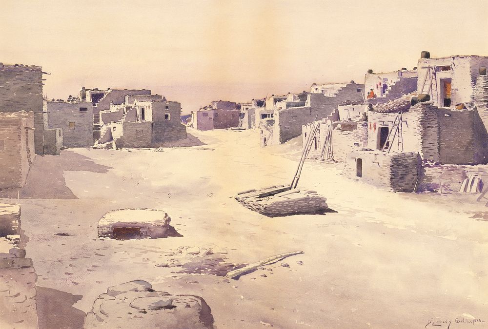 Street in the Pueblo of Oraibi, Tusayan, Arizona, De Lancey Gill