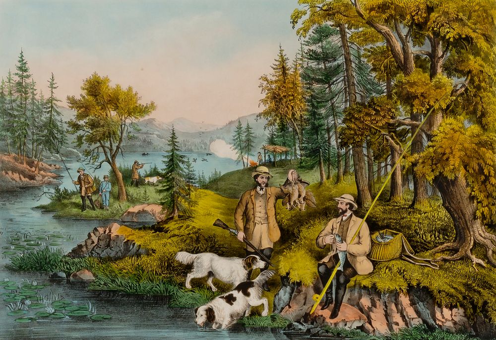 Hunting, Fishing and Forest Scenes--Good Luck All Around