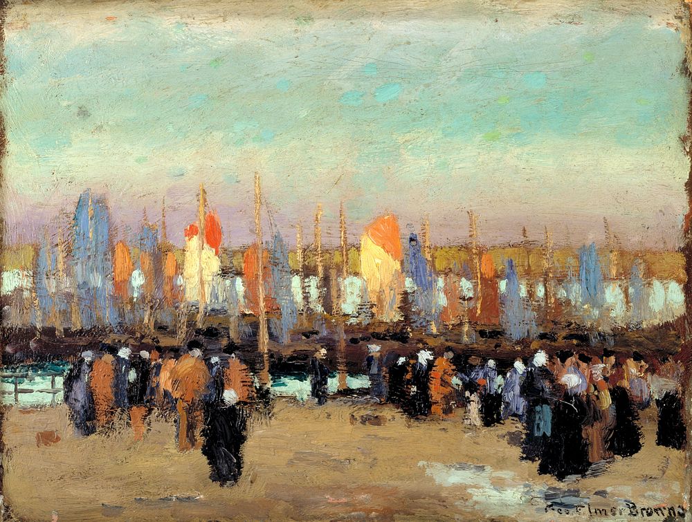 Harbor Scene with Fishing Boats, George Elmer Browne
